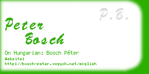 peter bosch business card